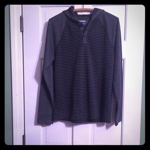 Black and gray striped hoodie NWOT